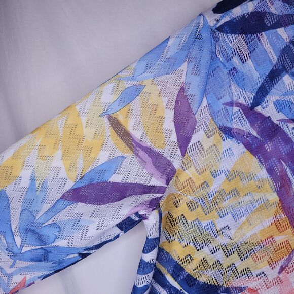 Alfred Dunner Top Medium Petite Colorful Tropical Floral - Picture 3 of 10